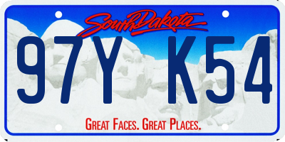 SD license plate 97YK54
