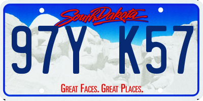 SD license plate 97YK57