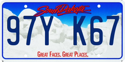SD license plate 97YK67