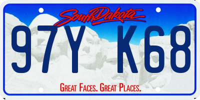 SD license plate 97YK68