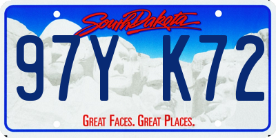 SD license plate 97YK72