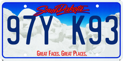SD license plate 97YK93