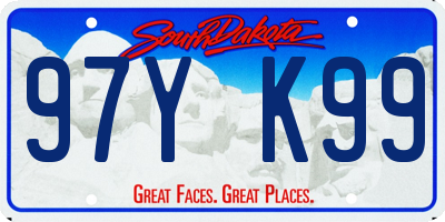 SD license plate 97YK99