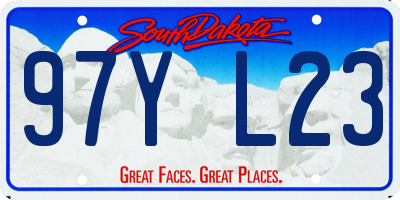 SD license plate 97YL23
