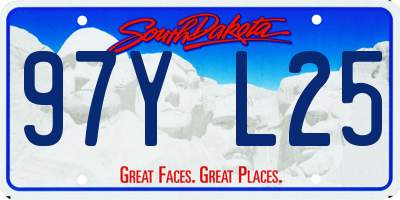 SD license plate 97YL25