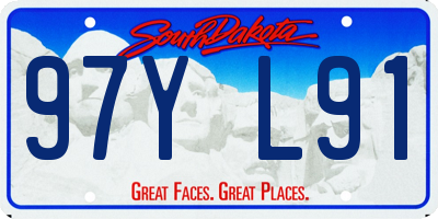 SD license plate 97YL91