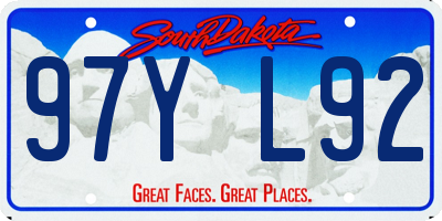 SD license plate 97YL92