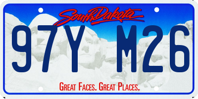 SD license plate 97YM26