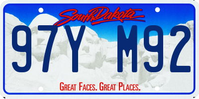 SD license plate 97YM92