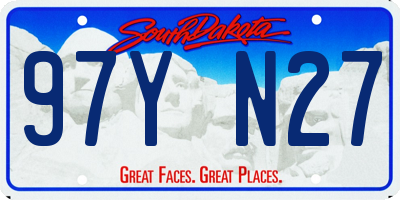 SD license plate 97YN27