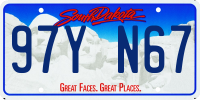 SD license plate 97YN67