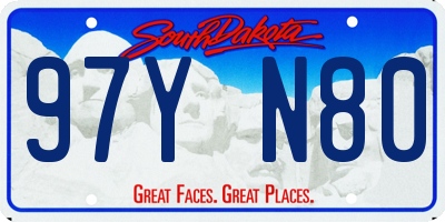 SD license plate 97YN80