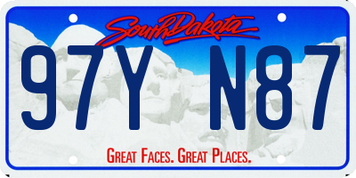 SD license plate 97YN87