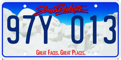 SD license plate 97YO13