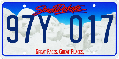 SD license plate 97YO17