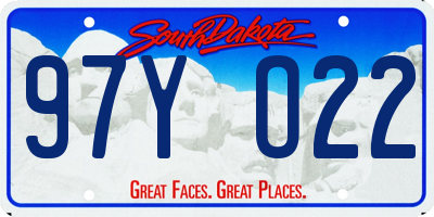 SD license plate 97YO22