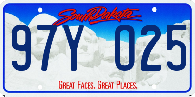 SD license plate 97YO25