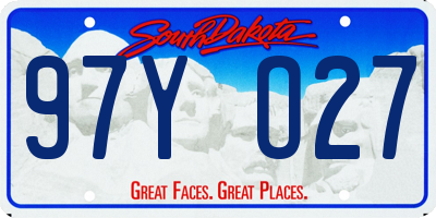 SD license plate 97YO27