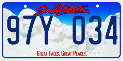 SD license plate 97YO34