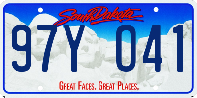 SD license plate 97YO41