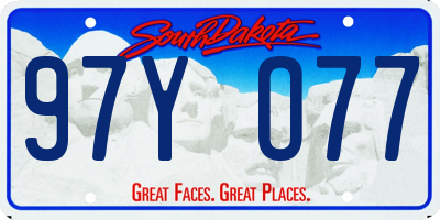 SD license plate 97YO77