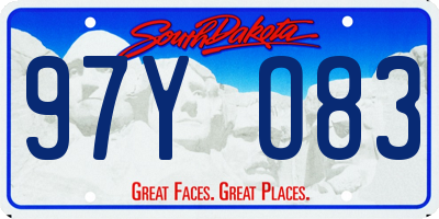 SD license plate 97YO83
