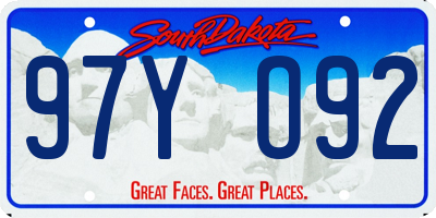 SD license plate 97YO92