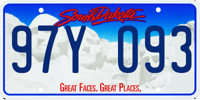 SD license plate 97YO93