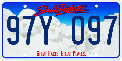 SD license plate 97YO97
