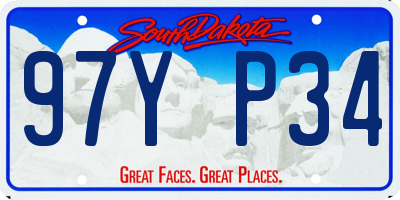 SD license plate 97YP34
