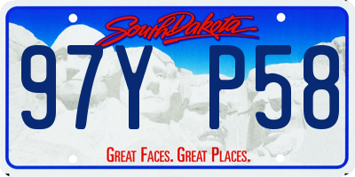 SD license plate 97YP58