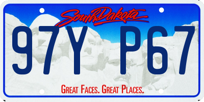 SD license plate 97YP67