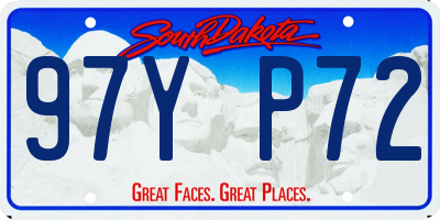 SD license plate 97YP72