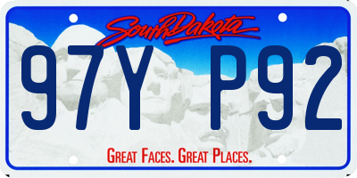 SD license plate 97YP92