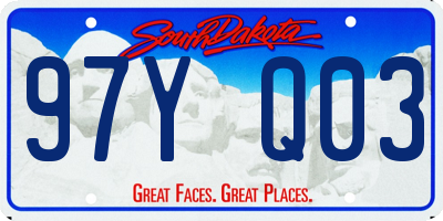 SD license plate 97YQ03