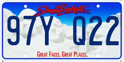 SD license plate 97YQ22