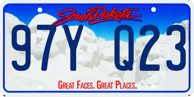 SD license plate 97YQ23