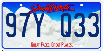 SD license plate 97YQ33