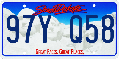 SD license plate 97YQ58