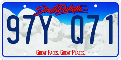 SD license plate 97YQ71