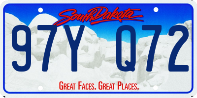 SD license plate 97YQ72