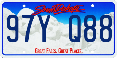 SD license plate 97YQ88