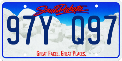 SD license plate 97YQ97