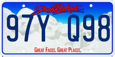 SD license plate 97YQ98