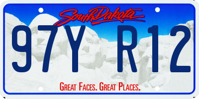 SD license plate 97YR12