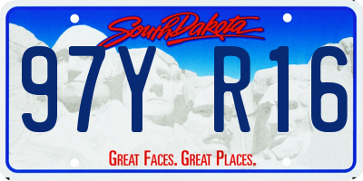 SD license plate 97YR16