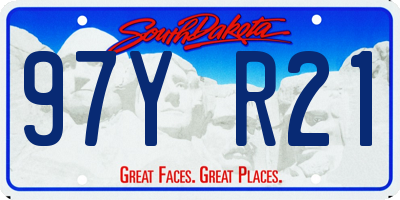 SD license plate 97YR21