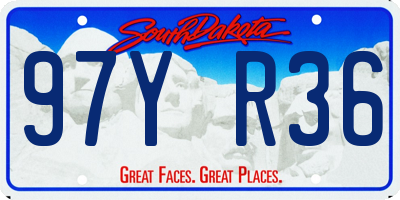 SD license plate 97YR36