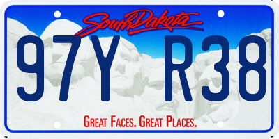 SD license plate 97YR38