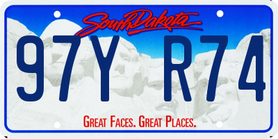 SD license plate 97YR74